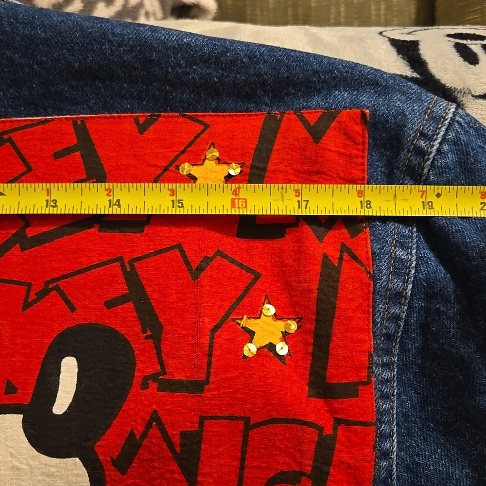 Vintage Disney Blue Denim Jacket With Mickey Mouse Sequins Size Large - Picture 16 of 16